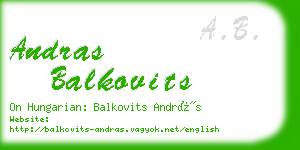 andras balkovits business card